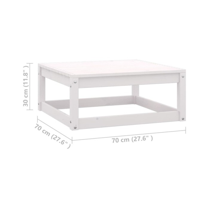 Salon de jardin 10 pcs avec coussins Blanc Bois de pin massif