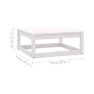 Salon de jardin 10 pcs avec coussins Blanc Bois de pin massif