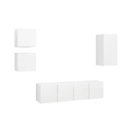 Ensemble de meuble TV 5 pcs Blanc Aggloméré