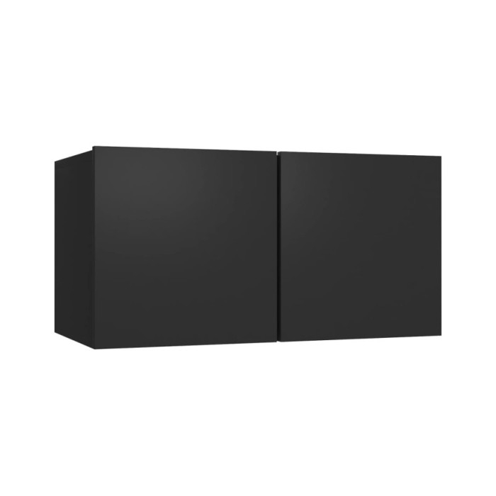 Ensemble de meuble TV 2 pcs Noir Aggloméré