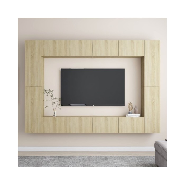 Ensemble de meubles TV 8 pcs Chêne sonoma Aggloméré 