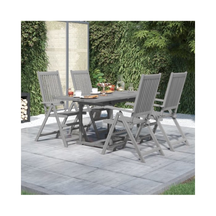 Ensemble de salle à manger de jardin 5 pcs Bois d'acacia massif
