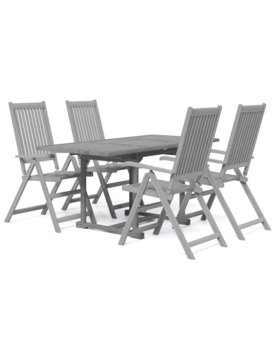 Ensemble de salle à manger de jardin 5 pcs Bois d'acacia massif