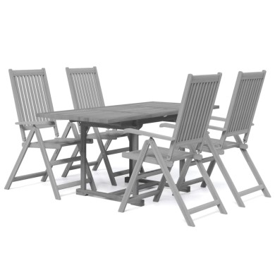 Ensemble de salle à manger de jardin 5 pcs Bois d'acacia massif