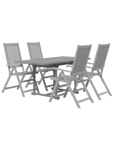 Ensemble de salle à manger de jardin 5 pcs Bois d'acacia massif