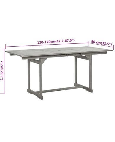 Ensemble de salle à manger de jardin 5 pcs Bois d'acacia massif