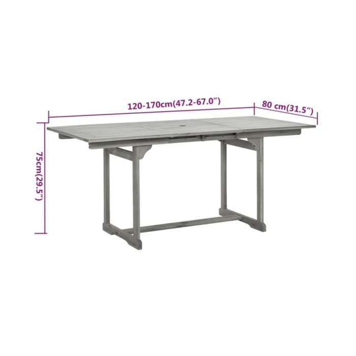 Ensemble de salle à manger de jardin 5 pcs Bois d'acacia massif