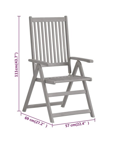Ensemble de salle à manger de jardin 5 pcs Bois d'acacia massif