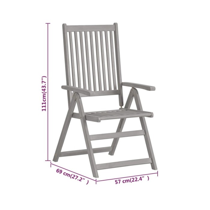 Ensemble de salle à manger de jardin 5 pcs Bois d'acacia massif