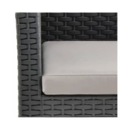 Salon de jardin 3 pcs avec coussins PP Rotin Anthracite