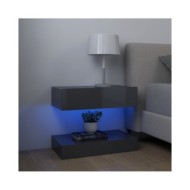 Table de chevet Gris brillant 60x35 cm Aggloméré