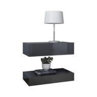 Table de chevet Gris brillant 60x35 cm Aggloméré