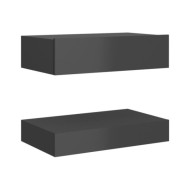 Table de chevet Gris brillant 60x35 cm Aggloméré