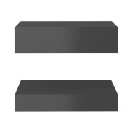 Table de chevet Gris brillant 60x35 cm Aggloméré