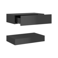 Table de chevet Gris brillant 60x35 cm Aggloméré
