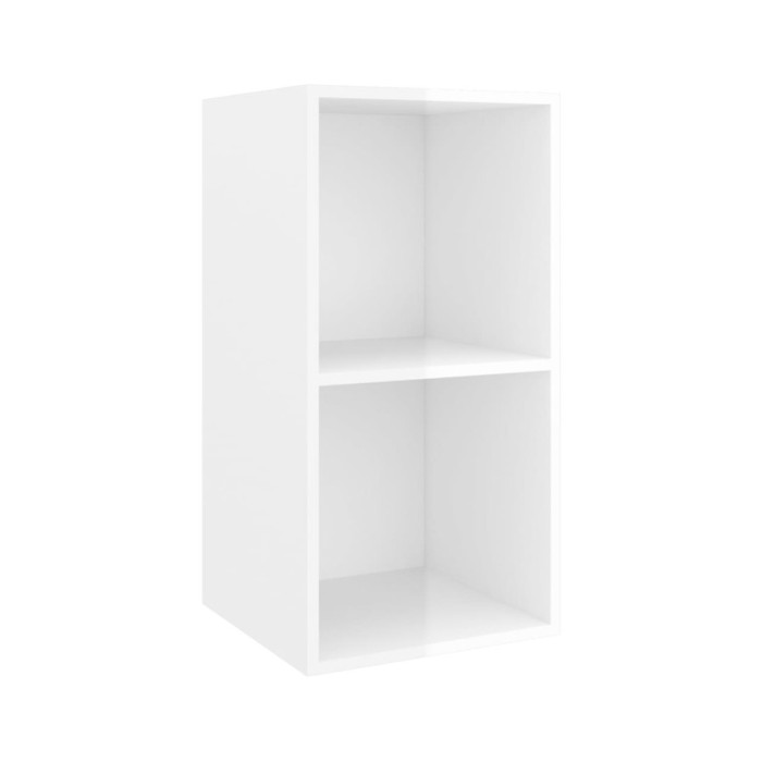 Meubles TV muraux 2 pcs Blanc brillant Aggloméré