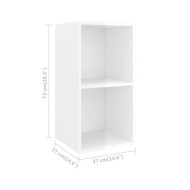 Meubles TV muraux 2 pcs Blanc brillant Aggloméré