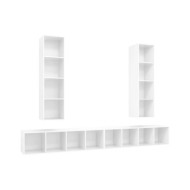 Meubles TV muraux 4 pcs Blanc brillant Aggloméré