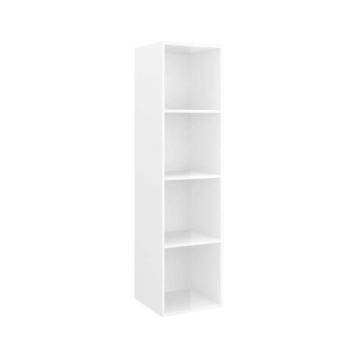 Meubles TV muraux 4 pcs Blanc brillant Aggloméré