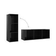 Ensemble de meubles TV 3 pcs Noir brillant Aggloméré