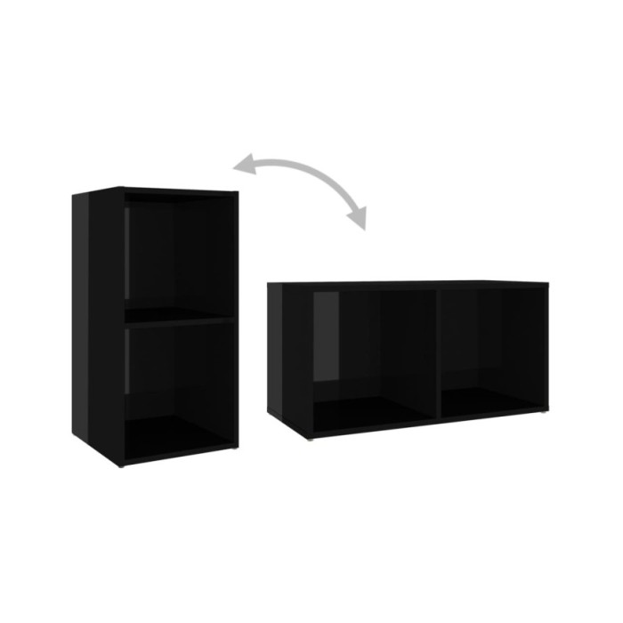Ensemble de meubles TV 3 pcs Noir brillant Aggloméré