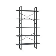 Bibliothèque à 5 niveaux Gris 100x30x175 cm Bois de pin