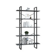 Bibliothèque à 5 niveaux Gris 100x30x175 cm Bois de pin