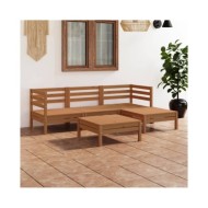 Salon de jardin 5 pcs Bois de pin massif Marron miel