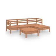 Salon de jardin 5 pcs Bois de pin massif Marron miel