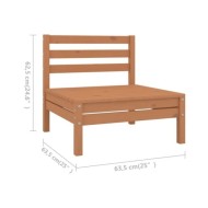 Salon de jardin 5 pcs Bois de pin massif Marron miel
