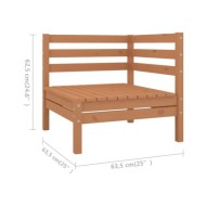 Salon de jardin 5 pcs Bois de pin massif Marron miel