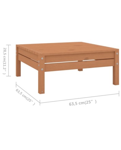 Salon de jardin 5 pcs Bois de pin massif Marron miel