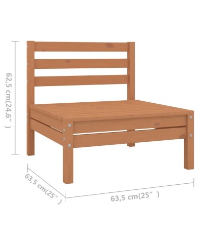 Salon de jardin 5 pcs Bois de pin massif Marron miel