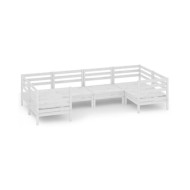 Salon de jardin 6 pcs Blanc Bois de pin massif