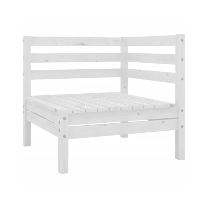 Salon de jardin 6 pcs Blanc Bois de pin massif