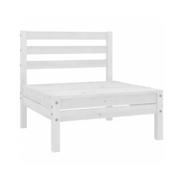 Salon de jardin 6 pcs Blanc Bois de pin massif