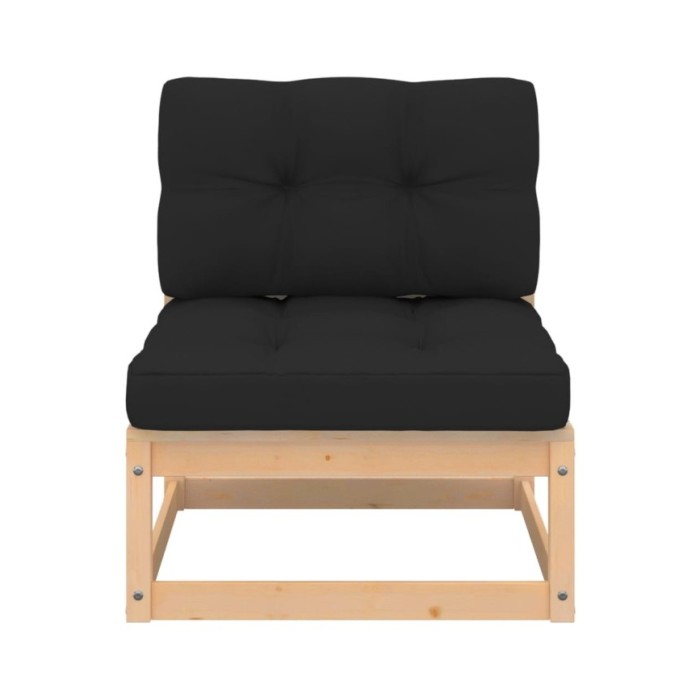 Salon de jardin 4 pcs avec coussins Bois de pin massif