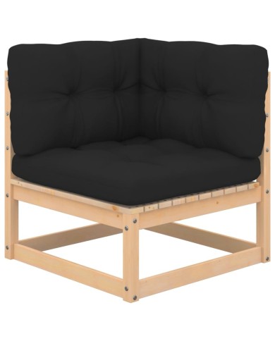 Salon de jardin 7 pcs avec coussins Bois de pin massif