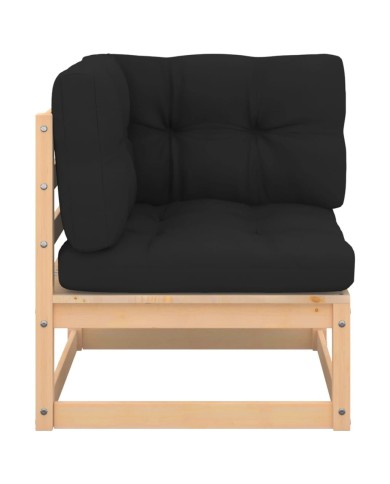 Salon de jardin 7 pcs avec coussins Bois de pin massif