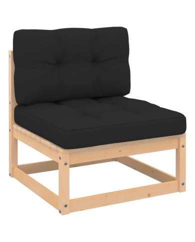 Salon de jardin 7 pcs avec coussins Bois de pin massif