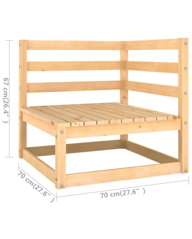 Salon de jardin 7 pcs avec coussins Bois de pin massif