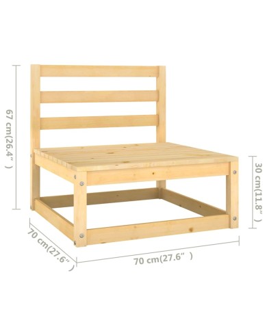 Salon de jardin 10 pcs avec coussins Bois de pin massif