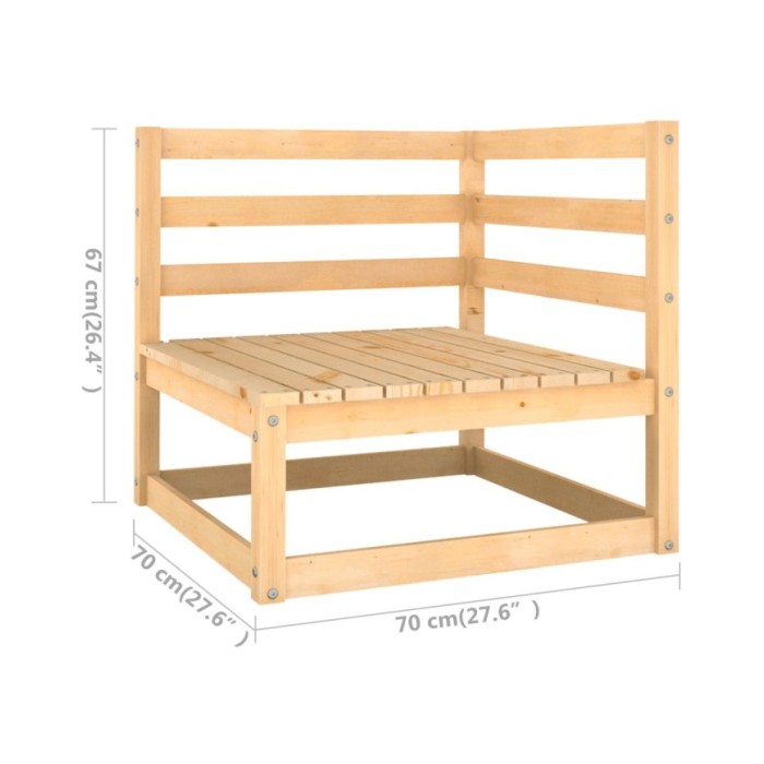 Salon de jardin 6 pcs avec coussins Bois de pin massif