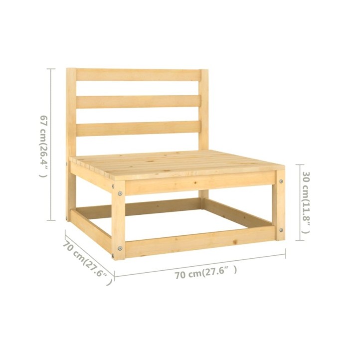 Salon de jardin 6 pcs avec coussins Bois de pin massif