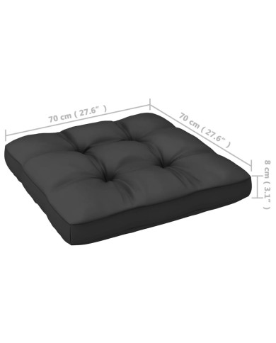Salon de jardin 10 pcs avec coussins anthracite Pin massif