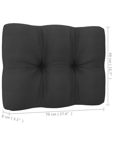 Salon de jardin 10 pcs avec coussins anthracite Pin massif