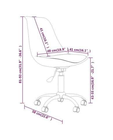 Chaise pivotante de salle à manger Violet Tissu