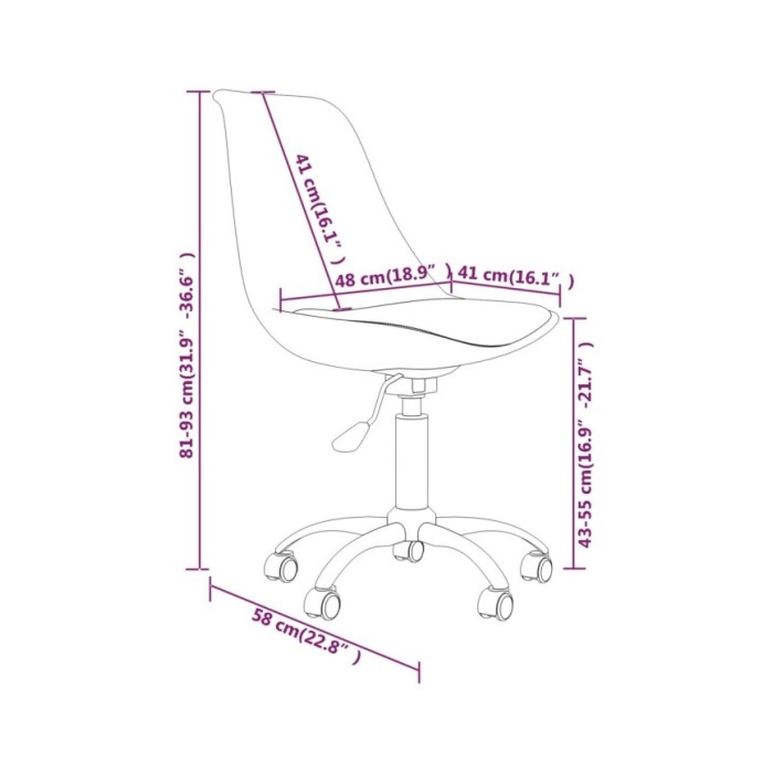 Chaise pivotante de salle à manger Violet Tissu