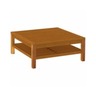 Salon de jardin 4 pcs avec coussin crème Bois d'acacia solide