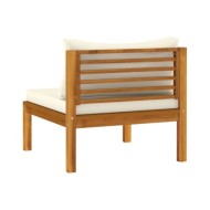 Salon de jardin 4 pcs avec coussin crème Bois d'acacia solide